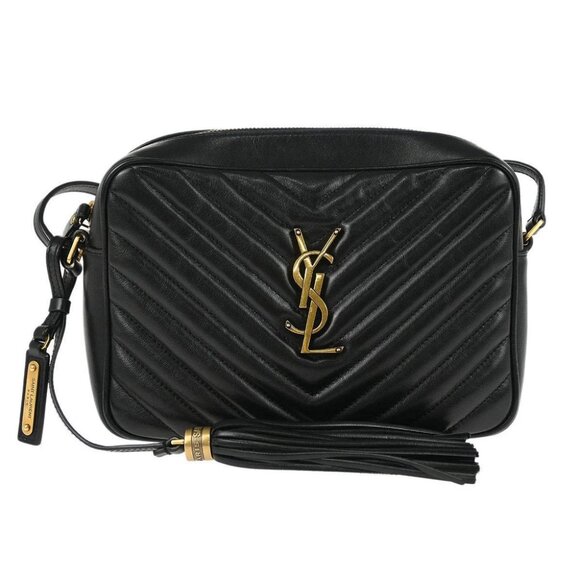 Saint Laurent Black Leather Lou Shoulder Camera Bag - Picture 1 of 10